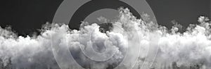 Dramatic Grayscale Cloudscape Fluffy White Clouds Against Dark Gray Sky