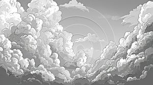 Dramatic grayscale cloudscape moody sky