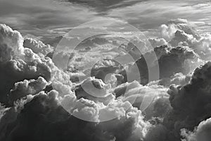 Dramatic Monochrome Cloudscape Above