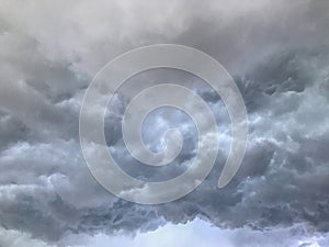 Grey sky before storm and raining