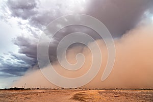 Dramatic haboob dust storm in the desert