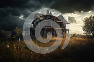 Dramatic house destroyed. Generate Ai