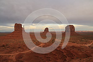 dramatic and iconic western landscape in Monument Valley