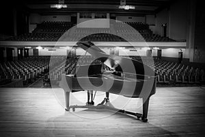 Dramatic Image of the Famous Baldwin Piano Played by Leon Russell at Will Rogers High School in Tulsa