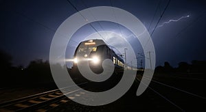 Train in a Stormy Night