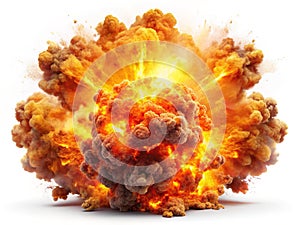 Dramatic Isolated Explosion Effect A Powerful Burst of Energy on a White Background for Graphic Design and Visual