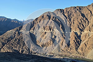 Dramatic Karakoram Mountain Range Along Karakoram Highway in Northern Pakistan