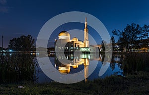Lakeside mosque sunrise