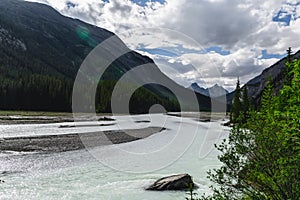 Dramatic landscape along the Icefields Parkway, Canada