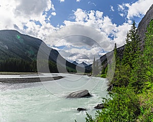 Dramatic landscape along the Icefields Parkway, Canada