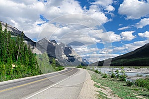 Dramatic landscape along the Icefields Parkway, Canada