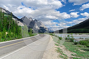 Dramatic landscape along the Icefields Parkway, Canada