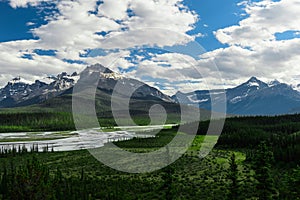 Dramatic landscape along the Icefields Parkway, Canada