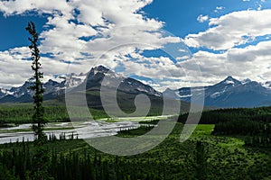 Dramatic landscape along the Icefields Parkway, Canada