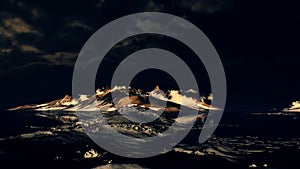 Dramatic landscape in Antarctica with storm coming