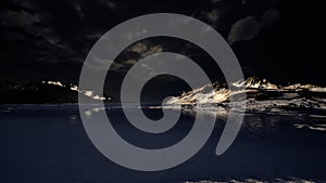 Dramatic landscape in Antarctica with storm coming