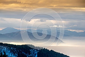 Dramatic landscape of mountains in central Bosnia.