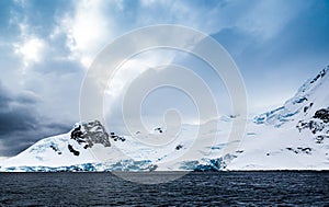 Dramatic landscapes abound around the Antarctic peninsula photo