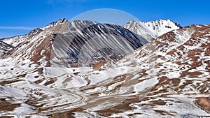 Dramatic landscapes of the mountains of the Cordillera de Lipez, in Sur Lipez Province, Potosi department, Bolivia