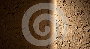 Dramatic Light on a Rustic Earthen Wall Texture