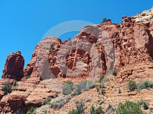 Dramatic light and shadows on Sedona rockface