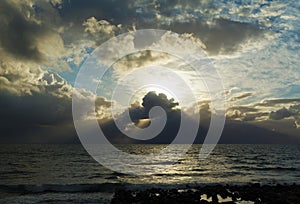 Dramatic Light with Sun Rays and Heavy Clouds