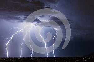 Lightning storm over Tucson, Arizona