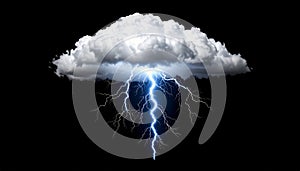 Dramatic Lightning Strike from a Dark Cloud