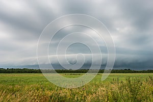 Dramatic looking sky with an approaching thunderstorm