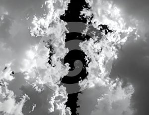 Dramatic Monochrome Cloudscape: Black and White Sky Texture