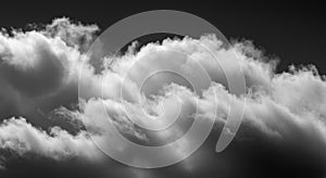 Dramatic Monochrome Cloudscape: Dark Sky and Bright Cloud Formations