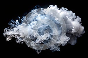 Smoke cloud isolated on black background