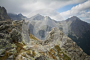 Dramatic mountain landscape in high tatras