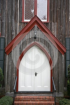 Dramatic oak wooden church doors