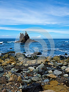 Dramatic ocean landscape with magnificent colourful rocks