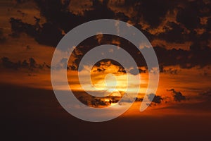 Dramatic orange sunset