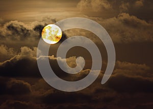 Dramatic orange sunset