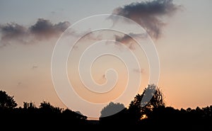 Dramatic orange sunset