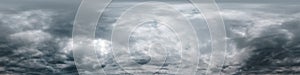 Dramatic overcast sky panorama with dark gloomy Cumulonimbus clo