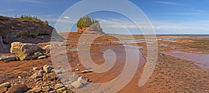 Dramatic Panorama of the Coast at Low Tide