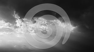 Dramatic panorama view of storm clouds.