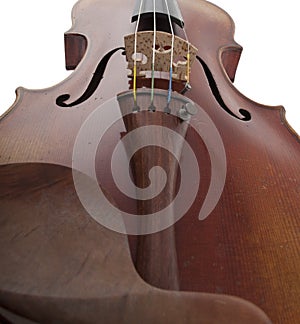 Dramatic perspective of antique violin