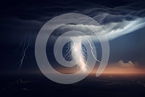 dramatic and powerful tornado. generative ai