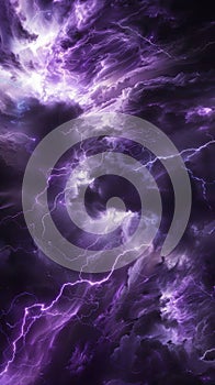 Dramatic purple lightning storm