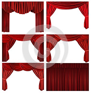 Dramatic red old fashioned elegant theater stage e