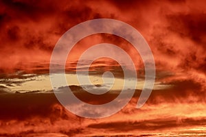 Dramatic sunset cloudscape sky