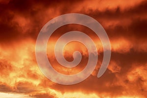 Dramatic sunset cloudscape sky