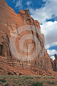 Dramatic Red Rock Wall in the Desert