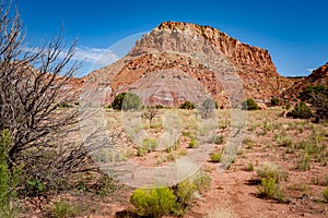 Dramatic Red Rocks of Fire formation near Abiquiu, New Mexico