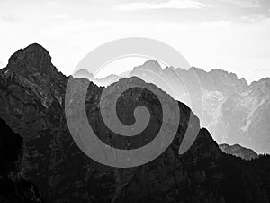 A dramatic ridgeline in the Julian Alps